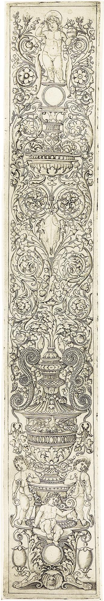 GIOVANNI ANTONIO DA BRESCIA, CALLED ZOAN ANDREA (after Giovanni Pietro da Birago) Two ornamental panel engravings